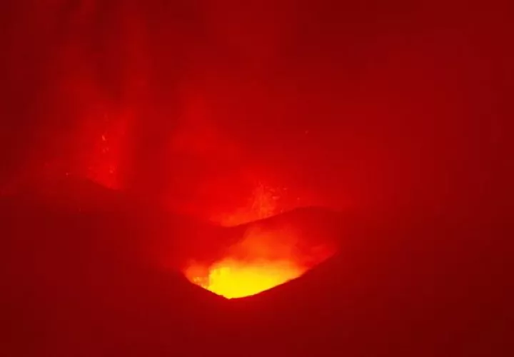Vista del volcán de Cumbre Vieja, en una imagen del viernes.