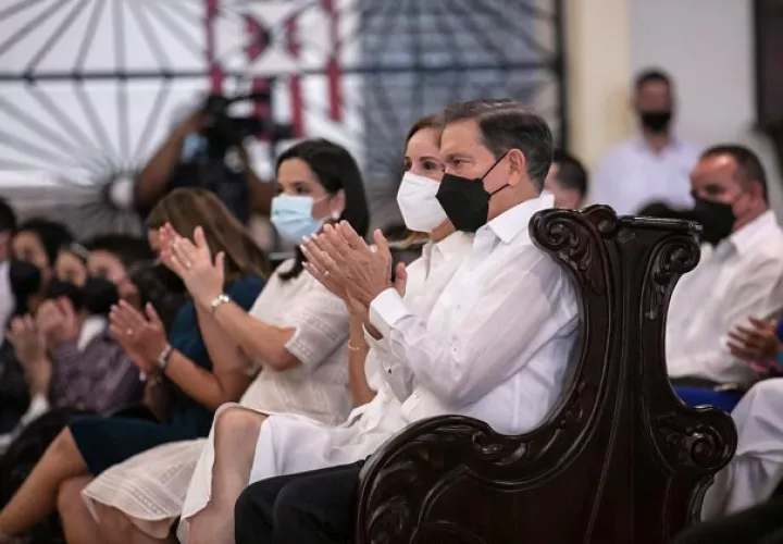 El presidente Laurentino Cortizo participó hoy en el acto conmemorativo. Foto: Cortesía Presidencia
