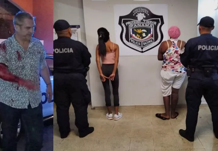 Durante el robo, las féminas hirieron con un arma blanca al hombre, que terminó ensangrentado. Foto: Grupo Epasa