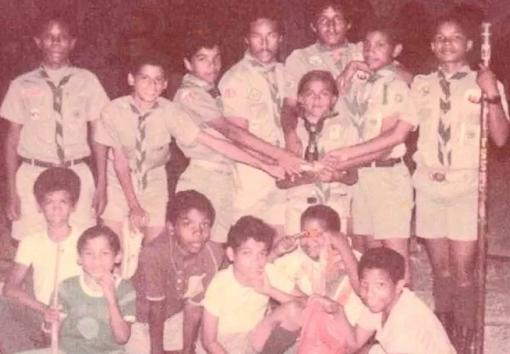 Tropa Scout 55(1976) comandada por el jefe de tropa, Rogelio Salinas. Foto. Cortesía