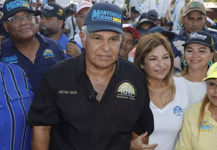 José Raúl Mulino, candidato presidencial por los partidos RM y Alianza sigue recorriendo el país. Víctor Arosemena