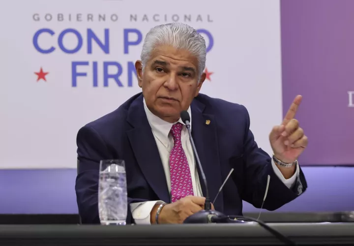 El presidente José Raúl Mulino en su conferencia de los jueves. Foto: Víctor Arosemena