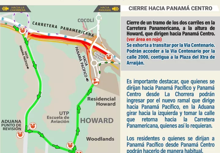 En la gráfica se explica que vías alternas deben tomar los conductores.