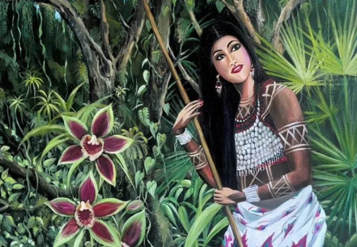 "Princesa Emberá", pintura de Hernán González. Foto: Cortesía