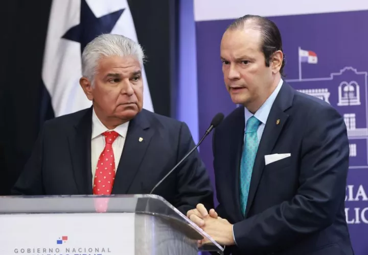 Presidente José Raúl Mulino junto al Canciller Javier Martínez - Acha. Foto: Cortesía