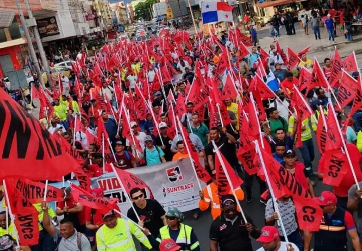Manifestaciones de Suntracs. Foto: Cortesía