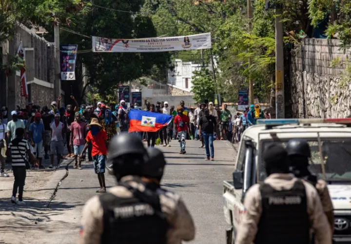 Protesta por la situación que se vive en Haití. Foto: EFE