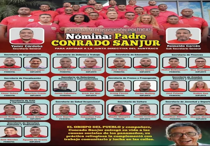 Nómina del Suntracs. Foto: Cortesía