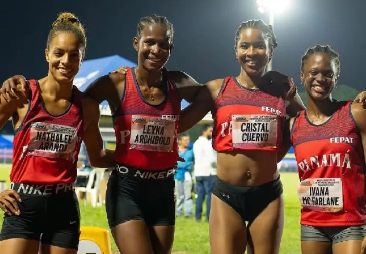 Panamá se apuntó el oro en el relevo femenino 4X100, el equipo estuvo integrado por Ivana Mcfarlane, Cristal Cuervo, Leyka Archibold, Nathalee Aranda. Foto: COP
