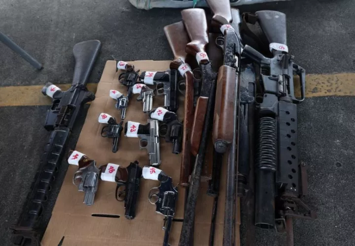 Armas recuperadas. Foto: Cortesía