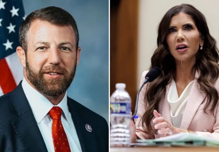 Markwayne Mullin y  Kristi Noem. Foto: EFE