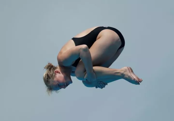 Zoe Rainey, clavadista panameña. Foto: EFE