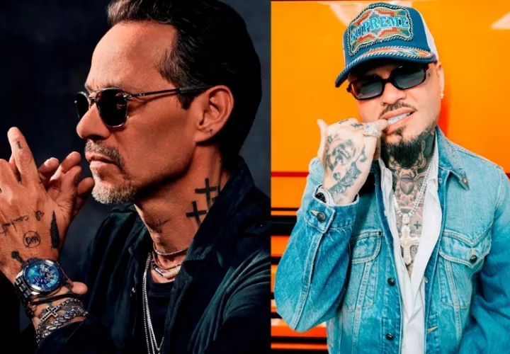 Marc Anthony y Farruko. Foto: EFE / TelevisaUnivision