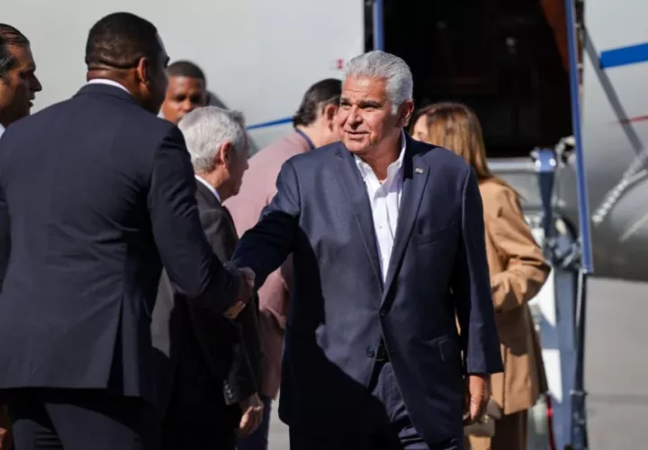 Mulino a su llegada a Nueva York. Foto: Presidencia