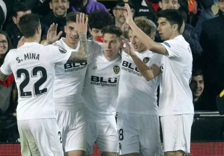 Jugadores del Valencia. EFE