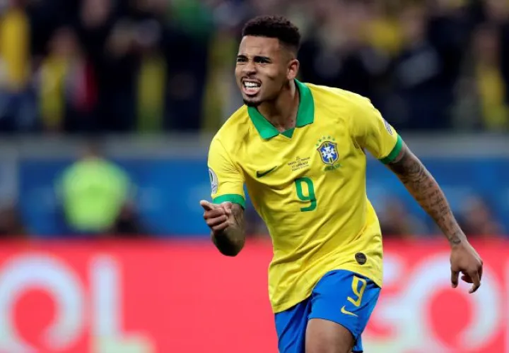 Gabriel Jesús, de Brasil, festeja. EFE