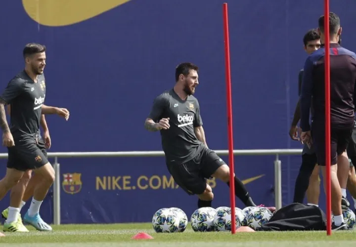  Leo Messi en los entrenamientos. Foto: EFE
