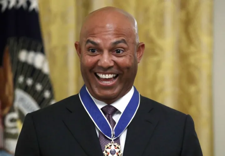 El panameño Mariano Rivera con la  Medalla Presidencial de la Libertad. Foto:AP