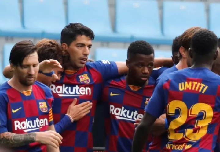 Jugadores del Barcelona Foto:EFE