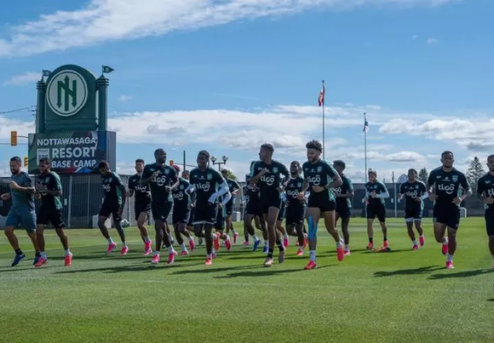 Jugadores de Panamá en los entrenamientos, Foto:FPF
