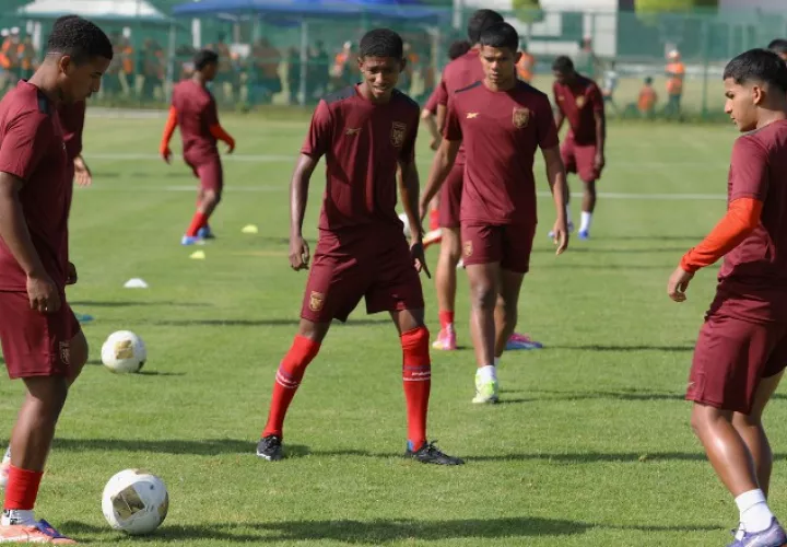 Jugadores de Panamá Sub-20 en los entrenamientos en México. Foto: FPF 