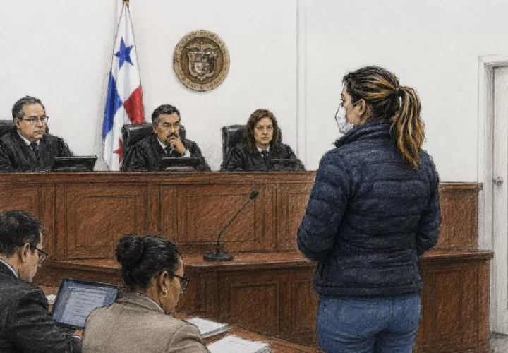 La empresaria, antes de culminar la audiencia, se dirigió al Tribunal entre sollozos, recalcando ser una persona honesta que se dejó manipular por su expareja.  CREADA CON IA