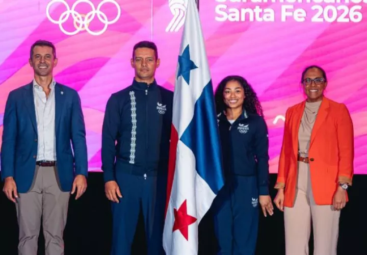 Hillary Heron  (der.) y Liborio Saavedra son los abanderados de Panamá en los Juegos Suramericanos 2026. Foto: COP