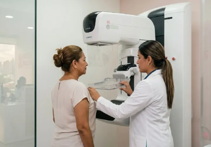 Ruta Rosa busca agilizar el proceso de detección del cáncer de mama mediante la integración de consultas médicas, mamografías y revisión de resultados en un solo lugar. Foto: Generada con IA