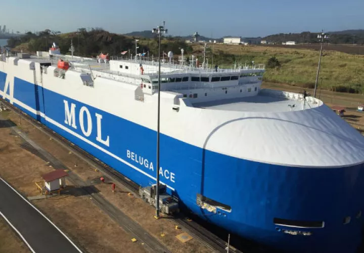 El Beluga Ace cuenta con capacidad para 6,700 vehículos.Foto: Canal de Panamá