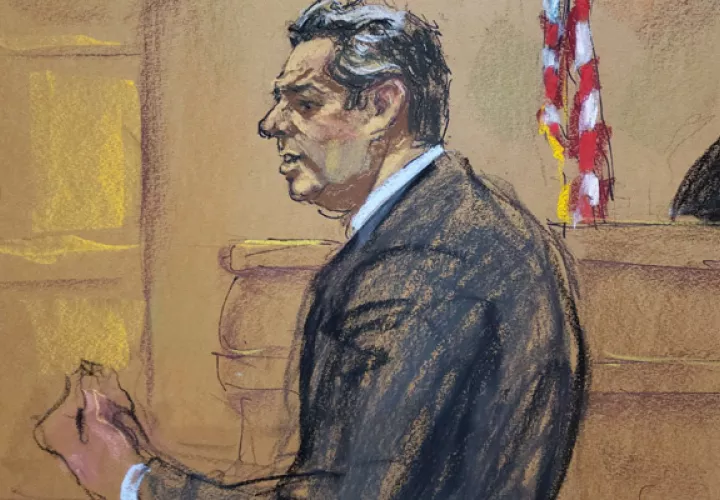 El abogado del Chapo, Jeffrey Lichtman, hizo un fuerte alegato inicial contra el presidente de México Enrique Peña Nieto y contra el ex presidente Felipe Calderón. FOTO/EFE