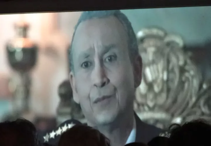 Una escena de 'Trópico de sangre' donde aparece el prepotente dictador Trujillo. Foto: Rosalina Orocú.
