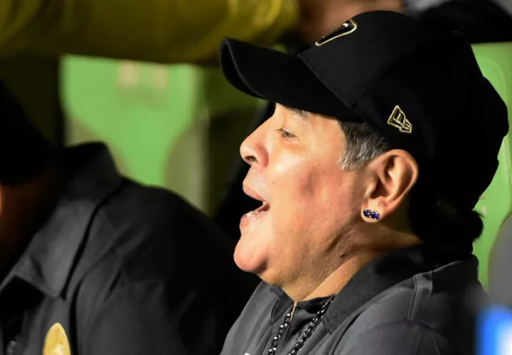 Diego Armando Maradona en su regreso a México. Foto EFE