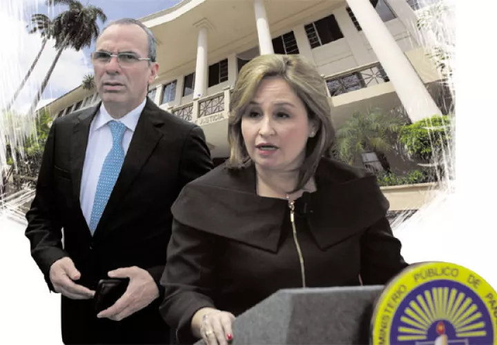 La procuradora Kenia Porcell y el jefe del Consejo de Seguridad, Rolando López