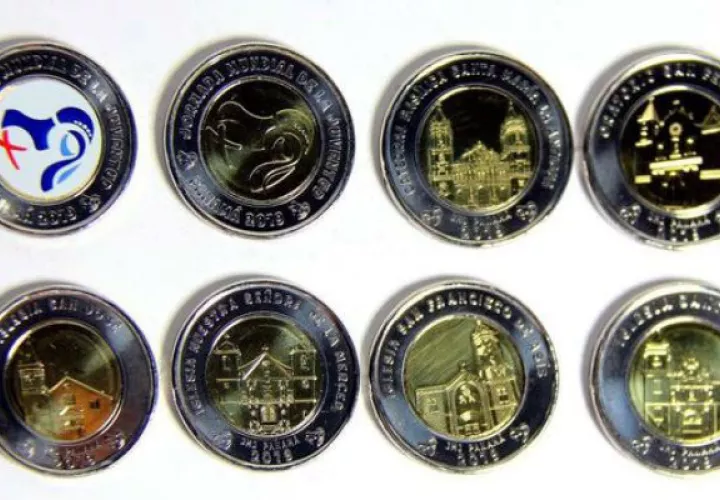 Colección de monedas JMJ 2019. Foto: @MEFPANAMA