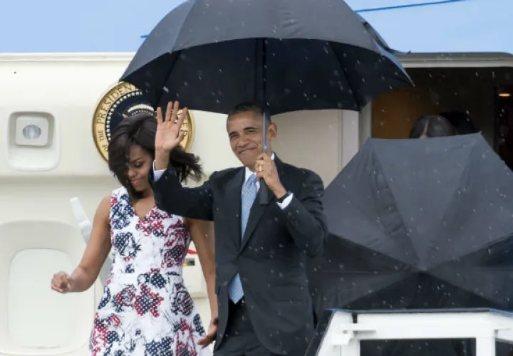 Llegada del presidente Barack Obama y su familia. Foto/ EFE
