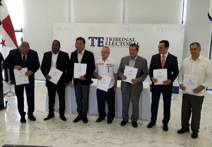 Representantes de partidos políticos y los candidatos por la libre postulación recibieron el documento.