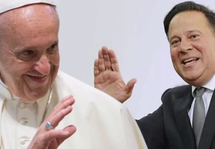 Papa Francisco y el presidente Juan Carlos Varela. Foto: Info Epasa