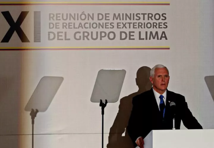 Mike Pence se reunió con el presidente colombiano, Iván Duque, y con el líder de Parlamento venezolano, Juan Guaidó, reconocido por cerca de 50 países como presidente interino de Venezuela. FOTO/EFE