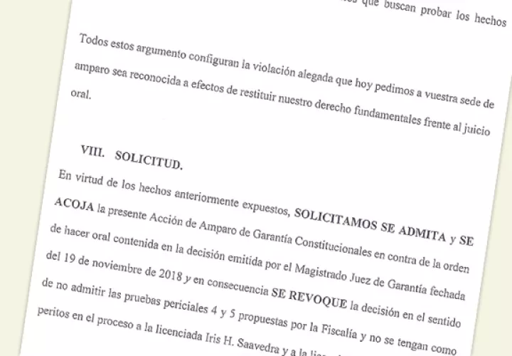 Amparo presentado por la defensa de Ricardo Martinelli.