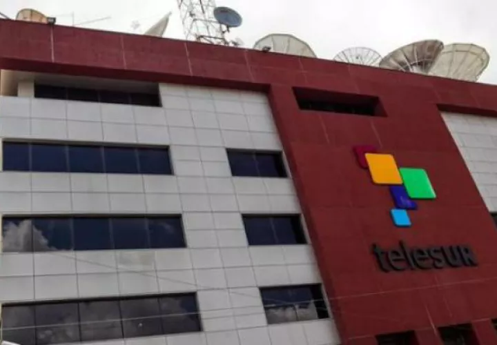 Fachada del canal de televisión Telesur. Foto/ EFE