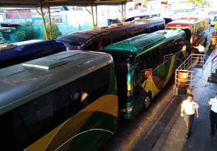 Se estima que unos 10 buses llegaron a Paso Canoas. Foto/José Vásquez