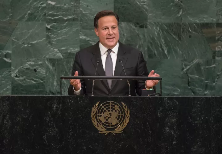 Juan Carlos Varela dijo en la ONU que Panamá es uno de los países más avanzados de la región. Foto: Presidencia Panamá.