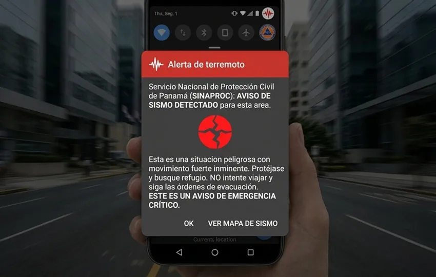 Celulares Android en Panamá emitirán alertas de prevención ante sismos. Foto generada con IA