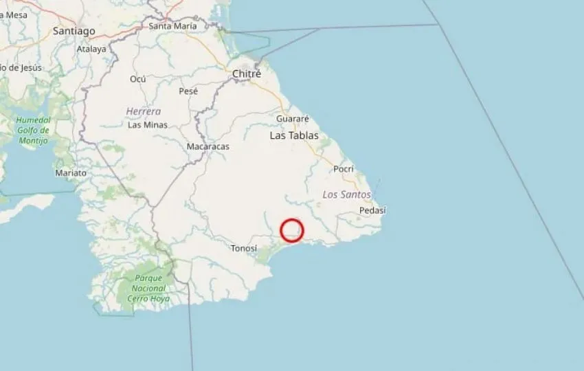 Sismo en Tonosí. Foto: Cortesía