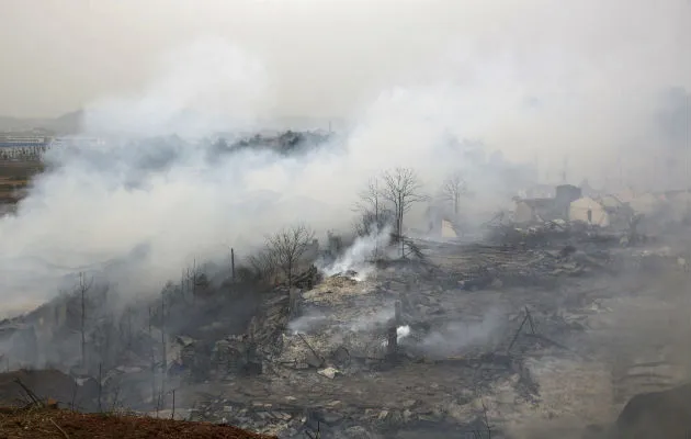 Vista de los destrozos ocasionados. Foto: EFE 