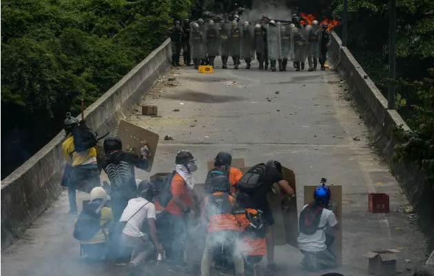 Protestas en Caracas. Foto: EFE. 