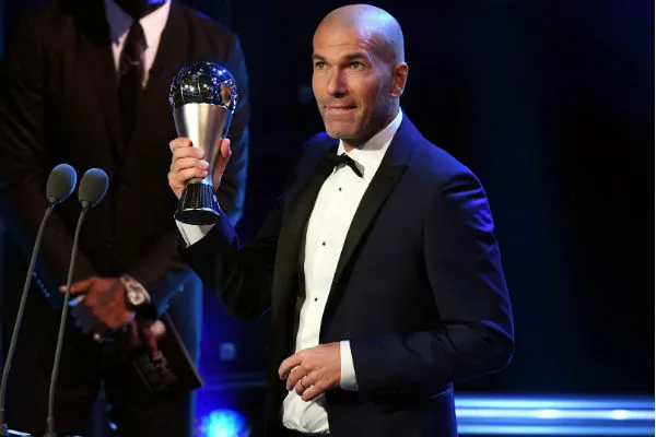 Zidane ganó el premio como mejor entrenador de la temporada. Foto:AP