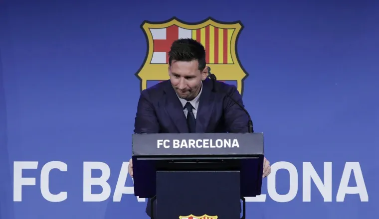 Messi en su despedida del Barcelona Foto:EFE