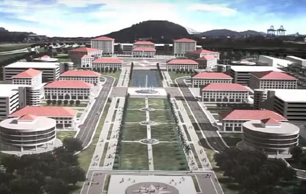 Bosquejo de la ciudad gubernamental hecho la década pasada. Bosquejo de la ciudad gubernamental hecho la década pasada. Archivo