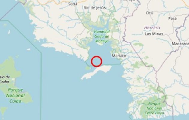 Epicentro (círculo rojo) del sismo sentido esta tarde en varias provincias. Foto: Cortesía UP Epicentro (círculo rojo) del sismo sentido esta tarde en varias provincias. Foto: Cortesía UP